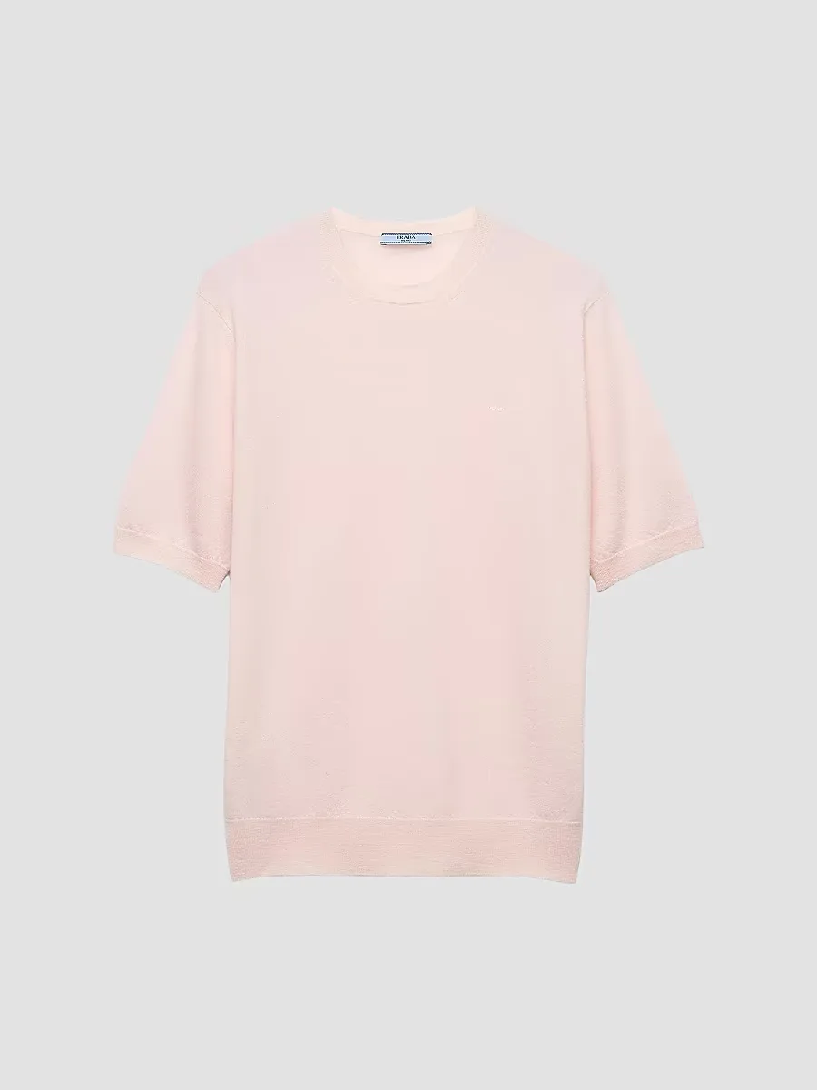 Short-Sleeved Cashmere T-Shirt by Prada