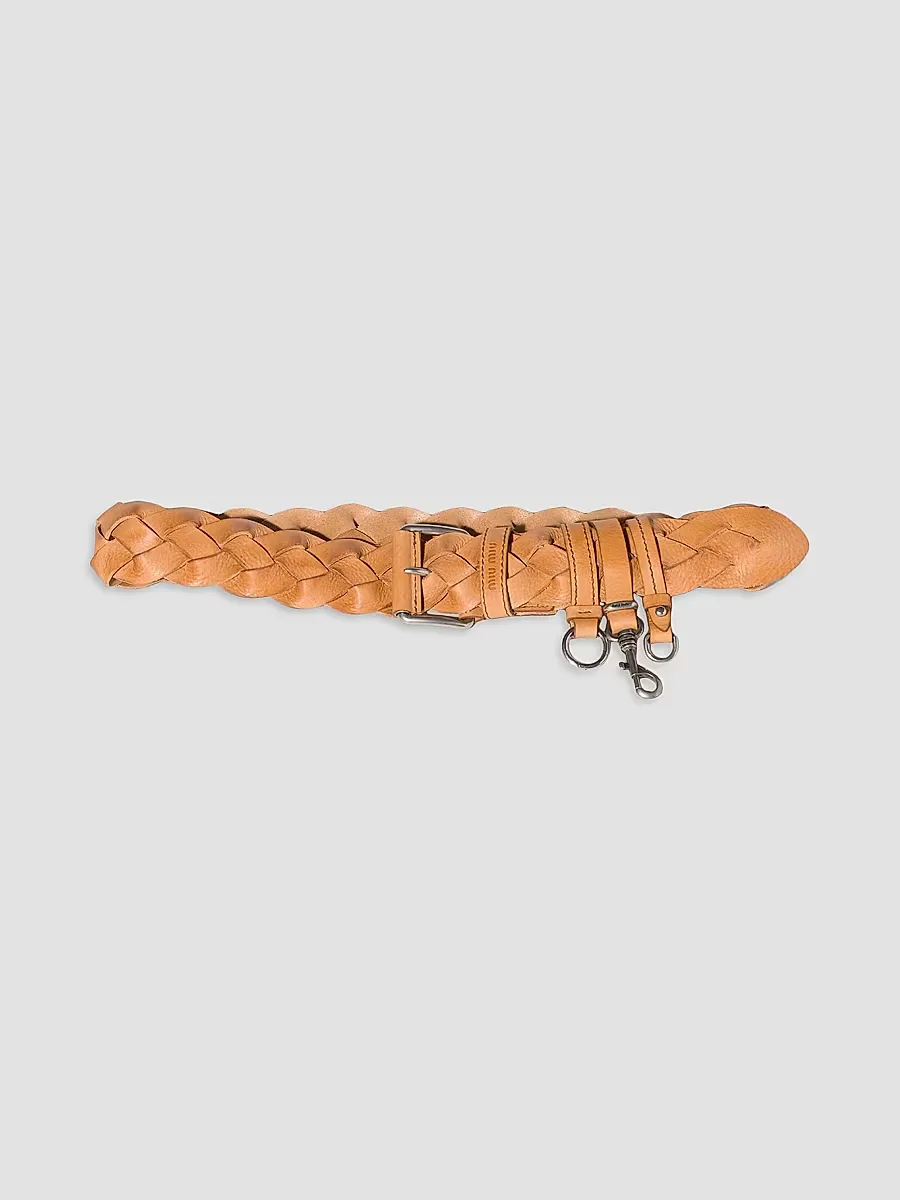 Leather Belt by Miu Miu