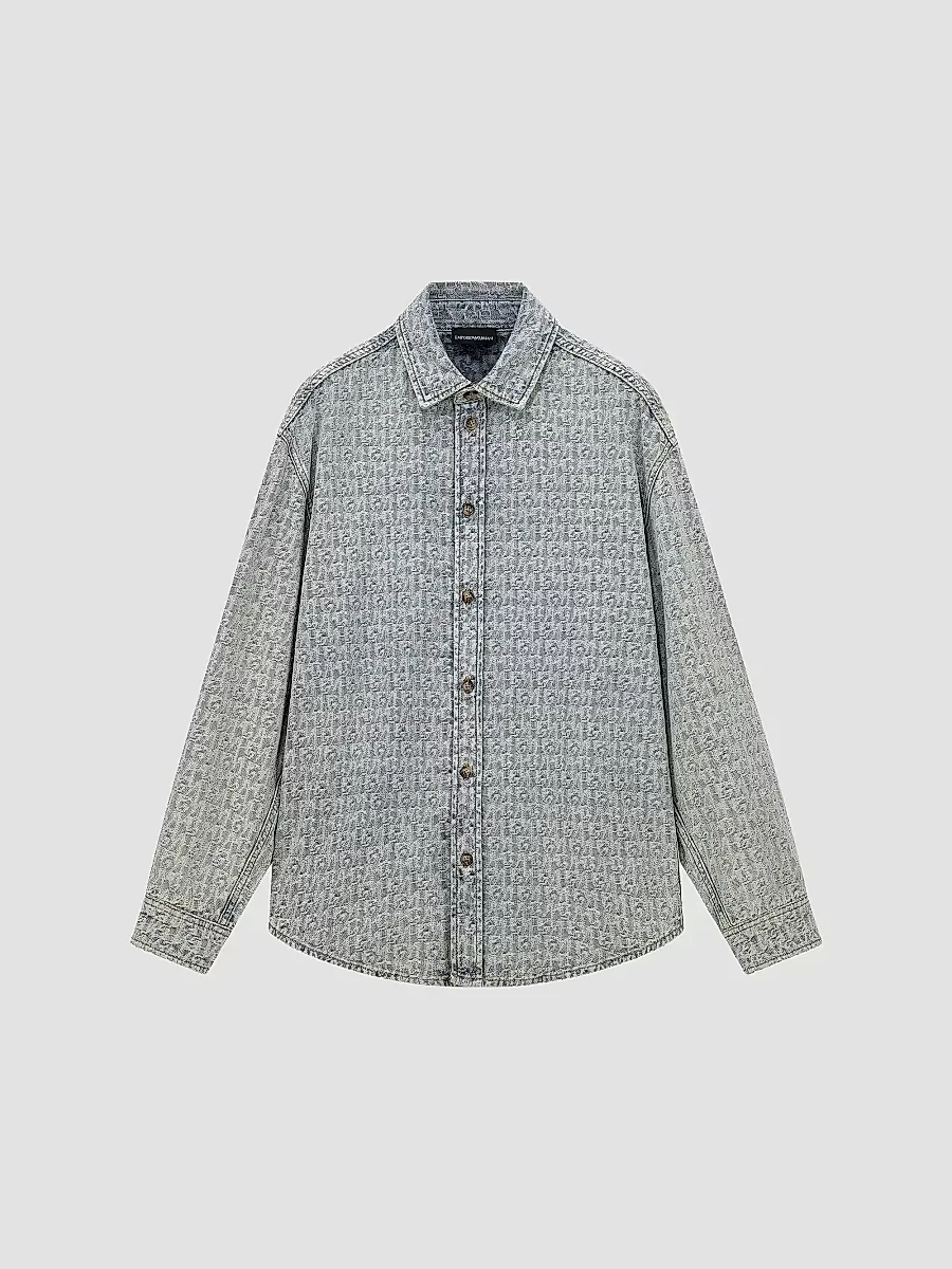 Emporio Armani Logo Denim Button-Front Shirt by Armani