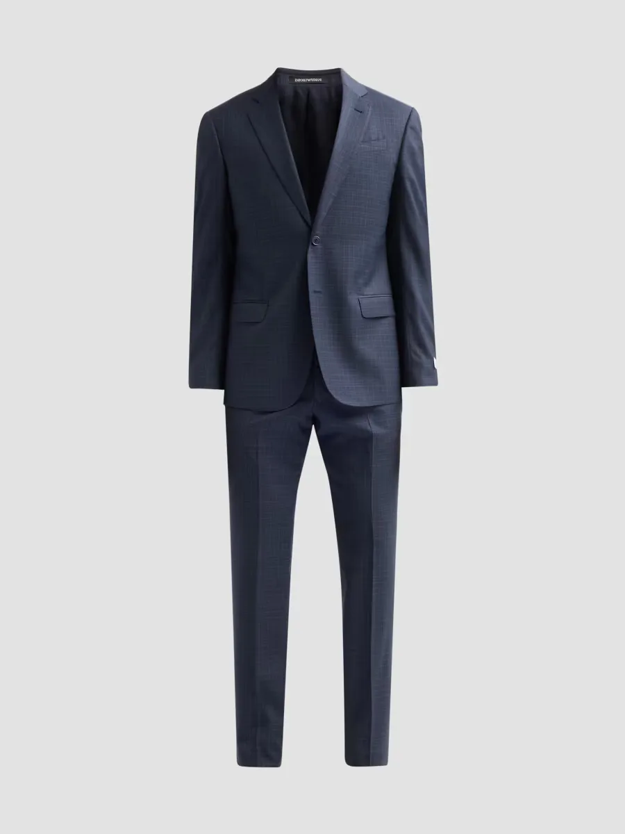 Emporio Armani Textured Box Wool Single-Breasted Suit by Armani