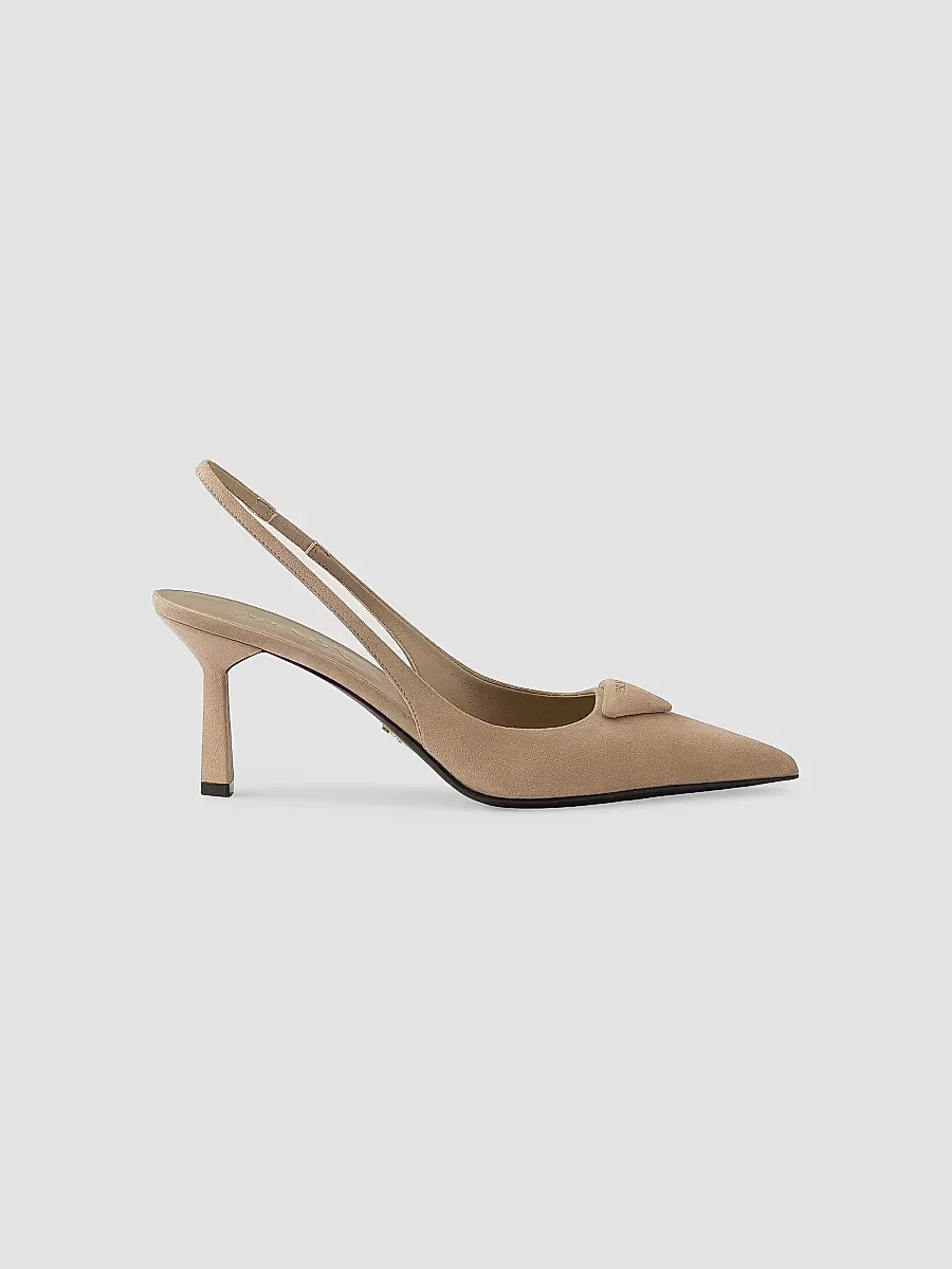 Suede 75MM Slingback Pumps
