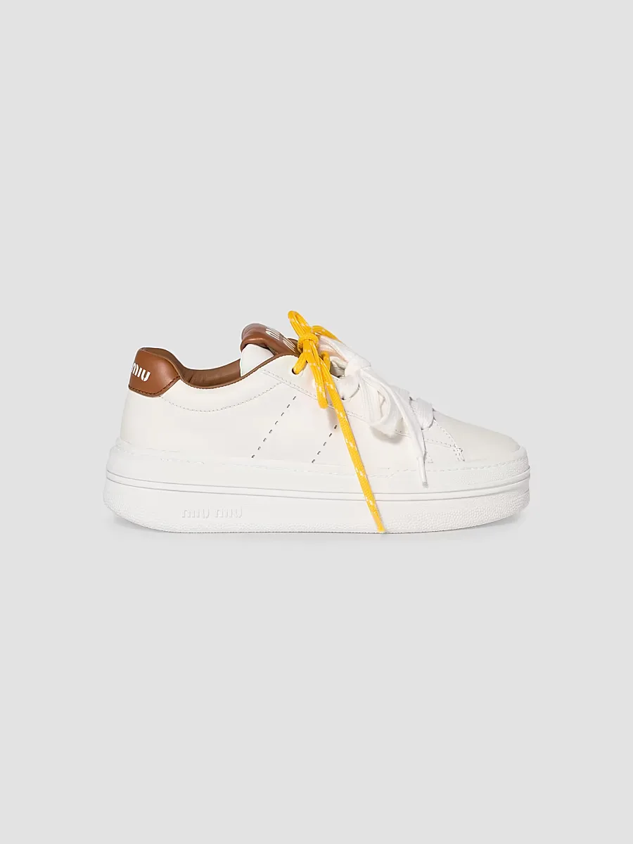 Leather Sneakers by Miu Miu