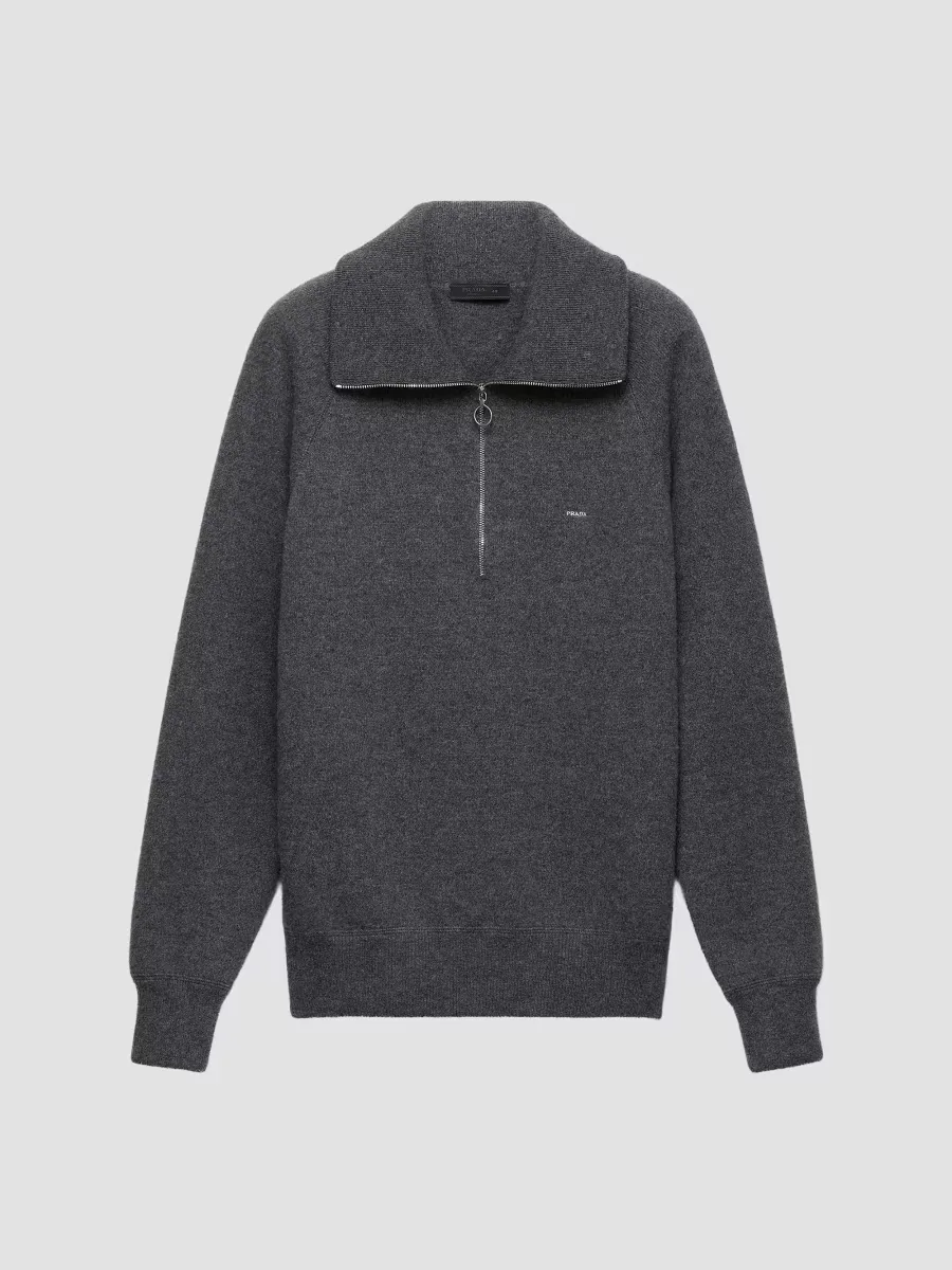 Wool and Cashmere Polo Sweater by Prada