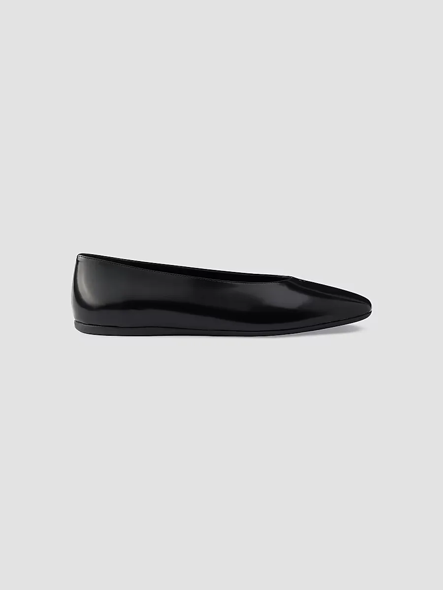 Brushed Leather Ballerinas