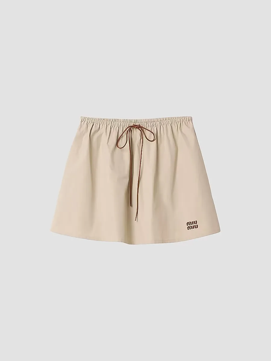 Panama Cotton Skirt by Miu Miu