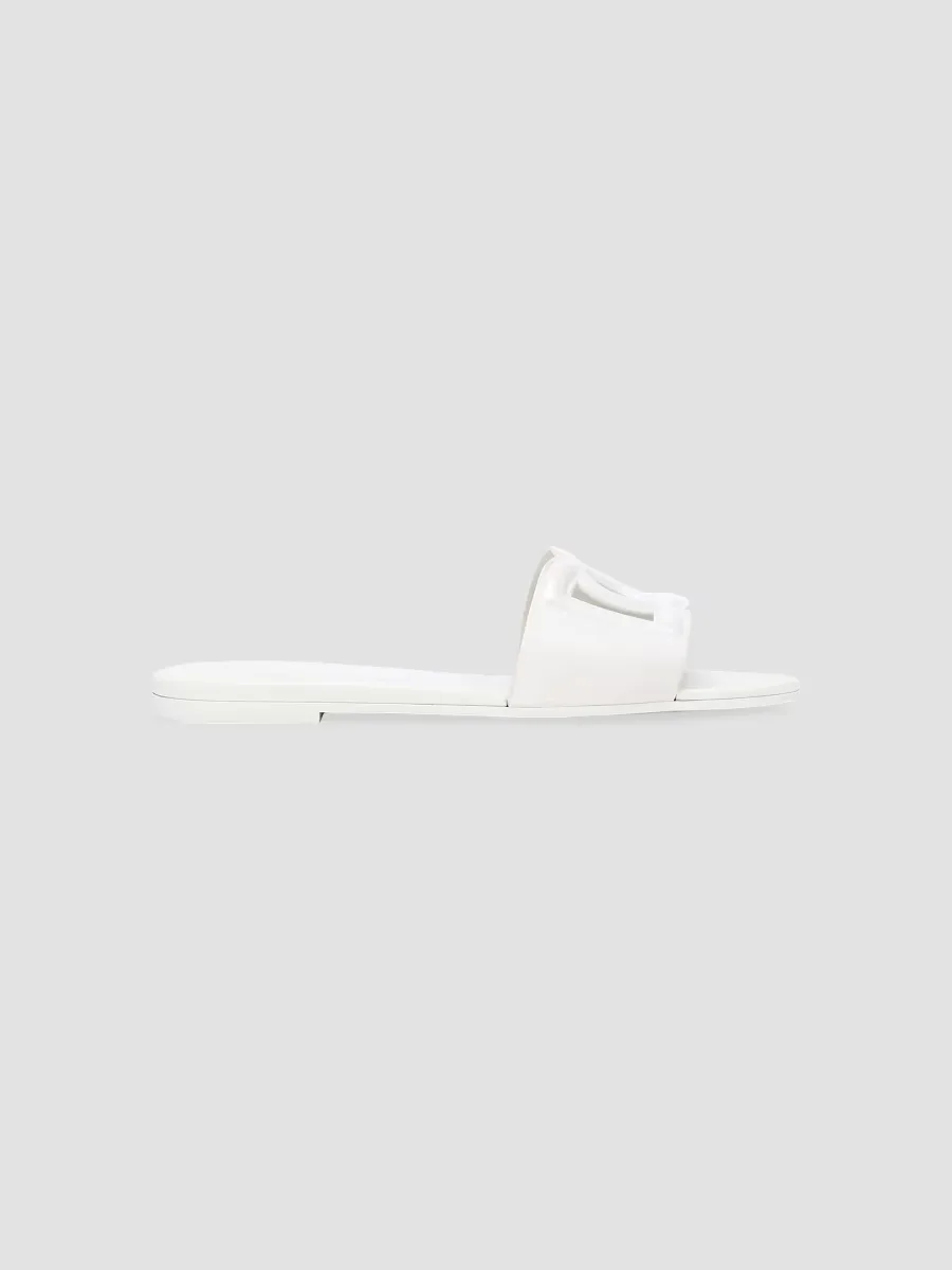 Interlock Logo Rubber Slides by Dolce & Gabbana