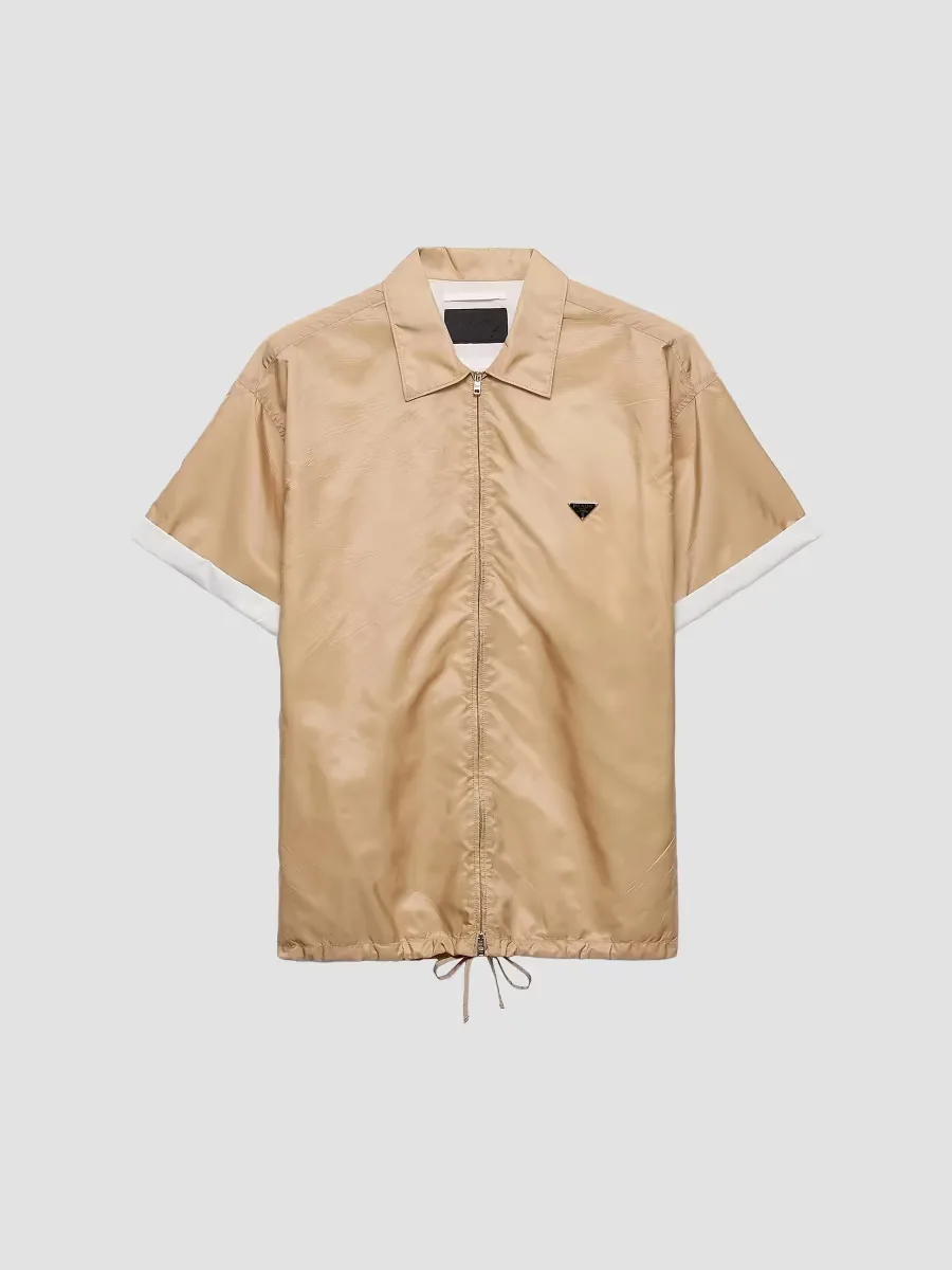 Short-Sleeved Re-Nylon Zipper Shirt by Prada