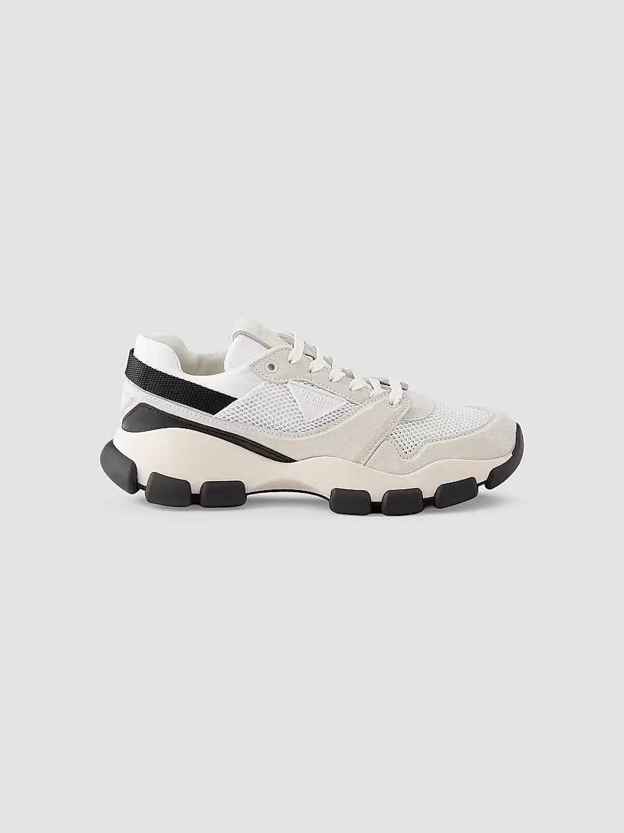 Mesh Fabric and Suede Sneakers by Prada