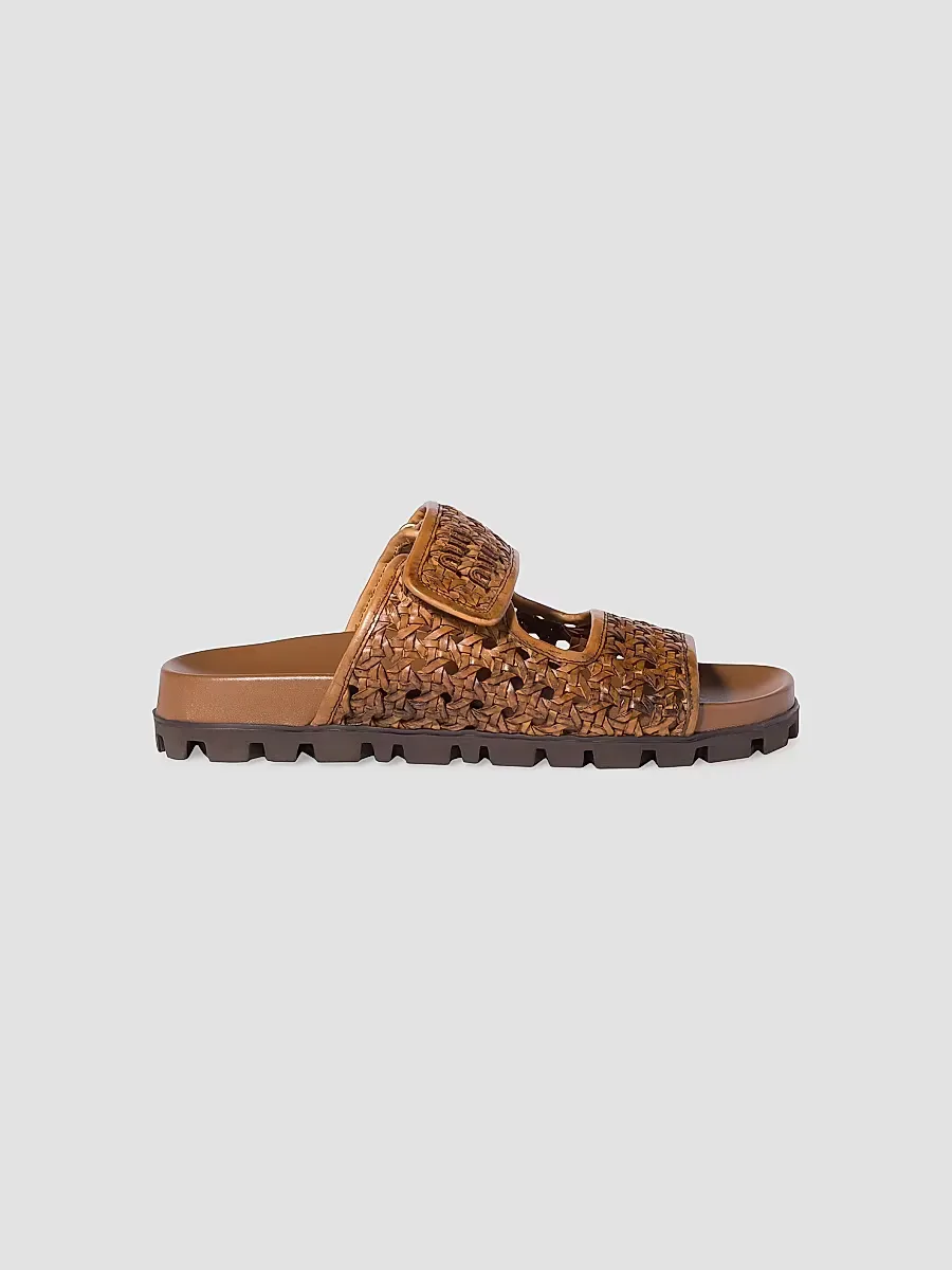 Woven Leather Sandals by Miu Miu