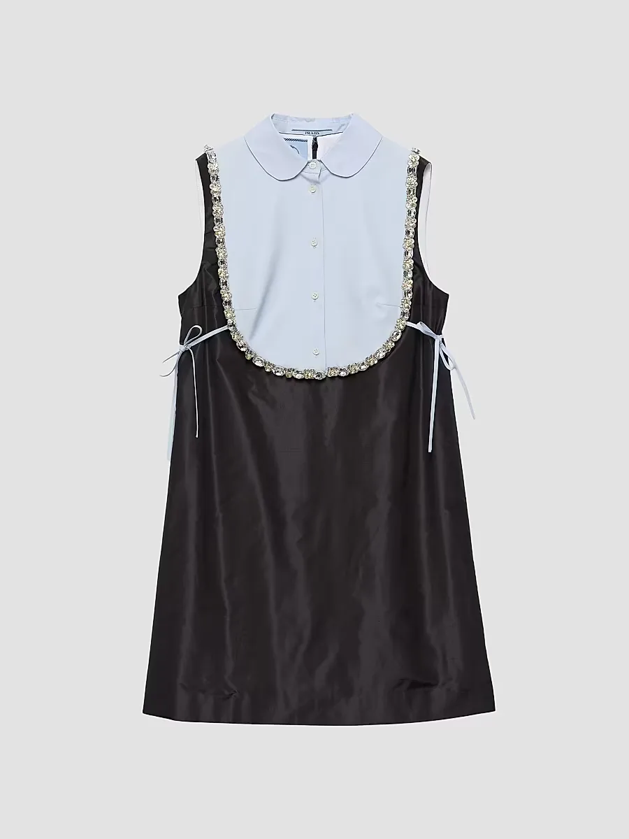 Embroidered Taffeta Mini-Dress by Prada