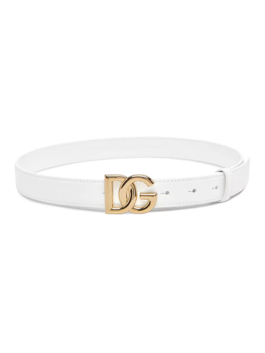 DG Logo Buckle Leather Belt by Dolce & Gabbana