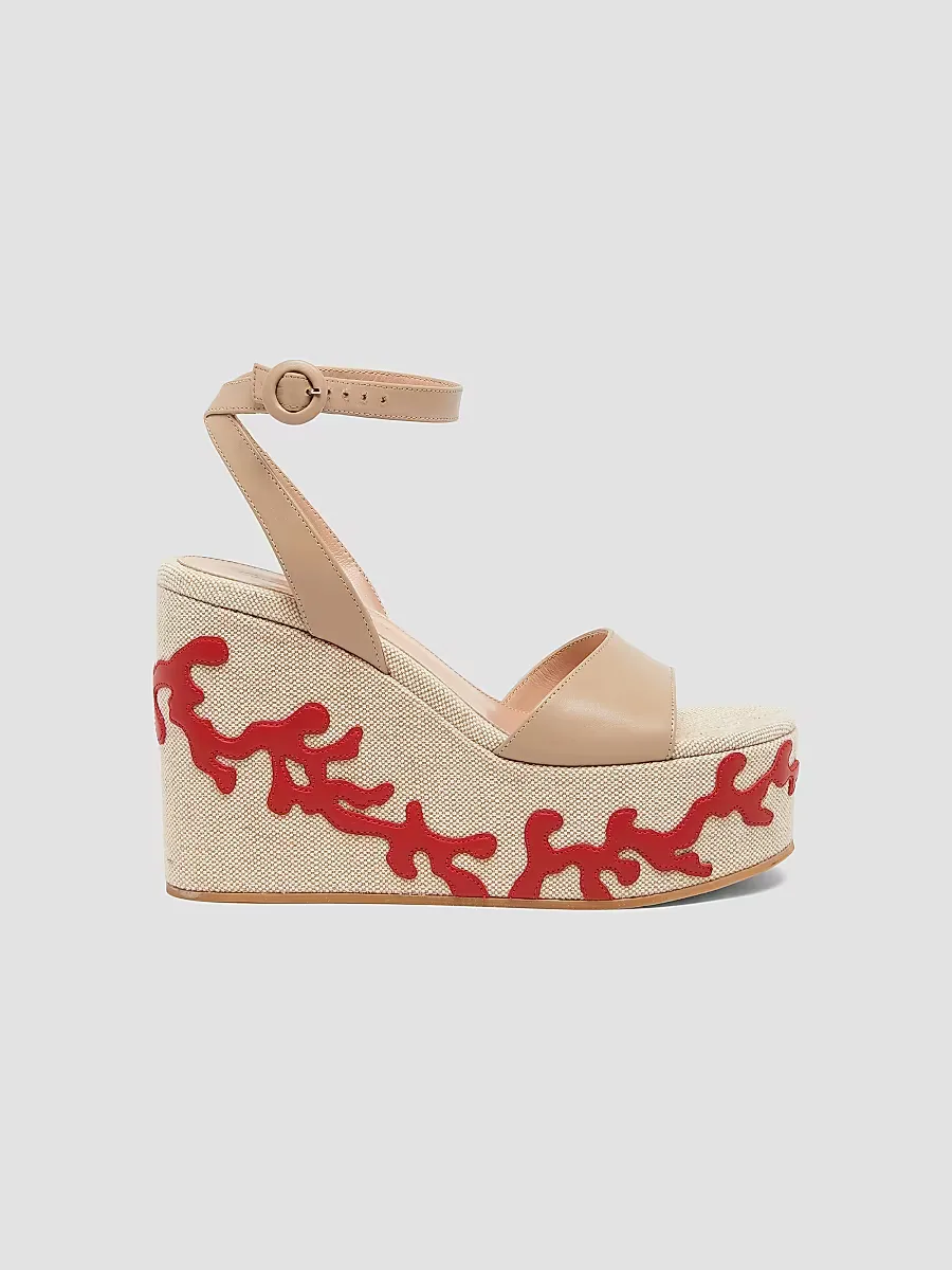 Paros 105MM Leather Platform Wedge Sandals by Gianvito Rossi