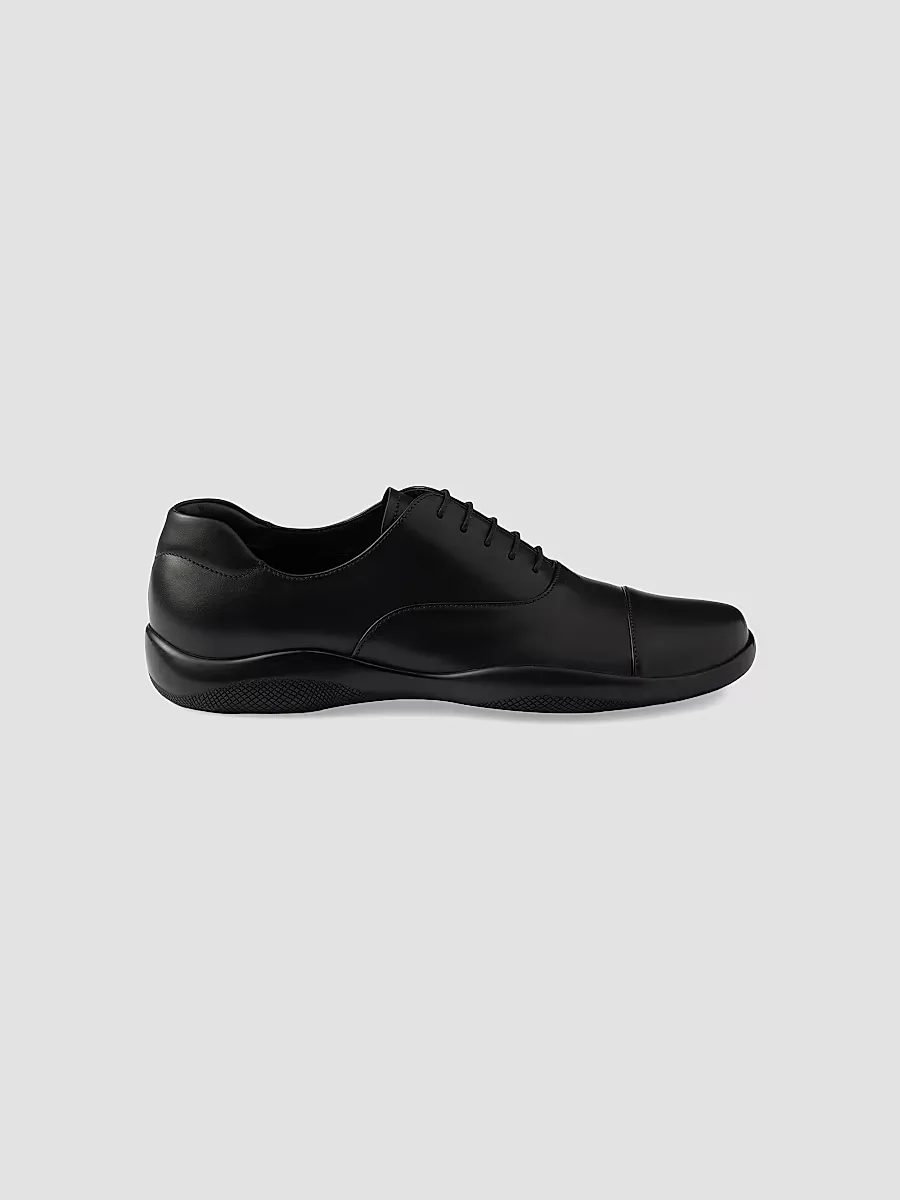 Toblach Laced Leather Shoes by Prada