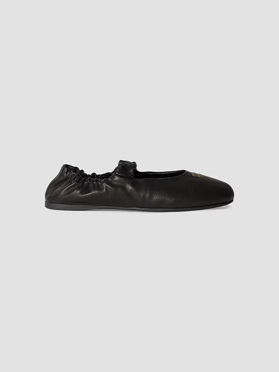 Ruches Nappa Leather Ballerinas by Miu Miu