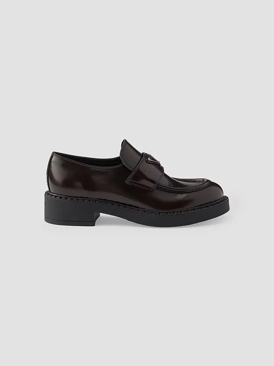 Chocolate Brushed Leather Loafers