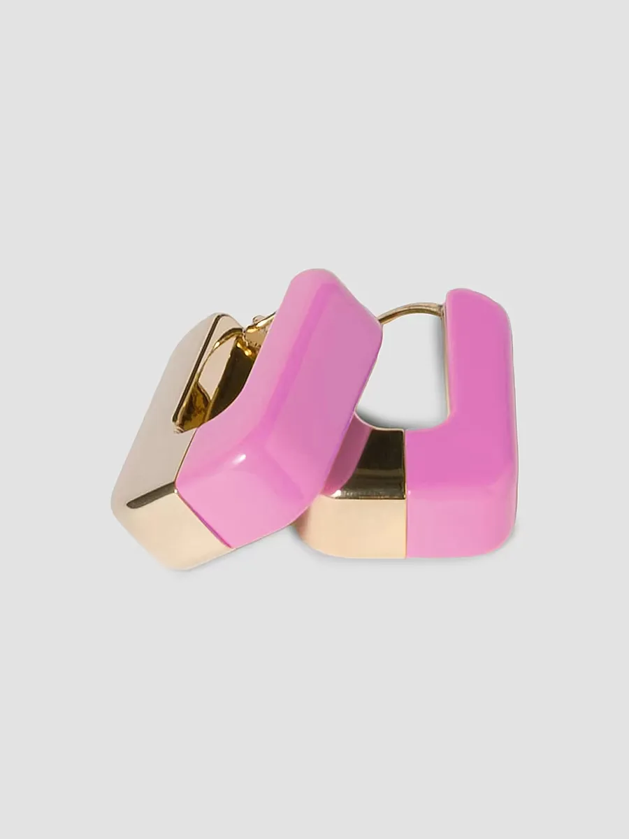 Enameled Metal Earrings by Miu Miu