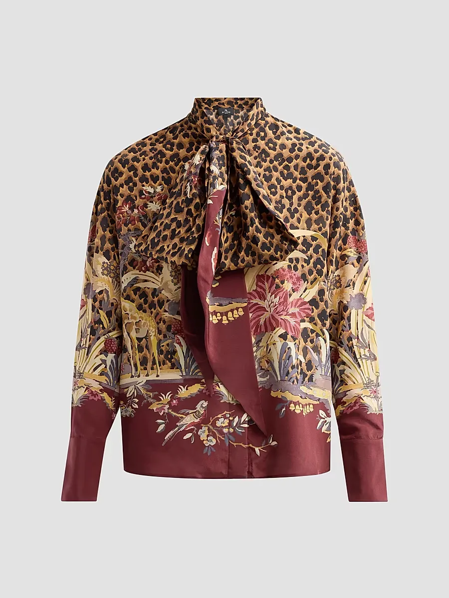 Leopard Safari Print Silk Shirt by ETRO