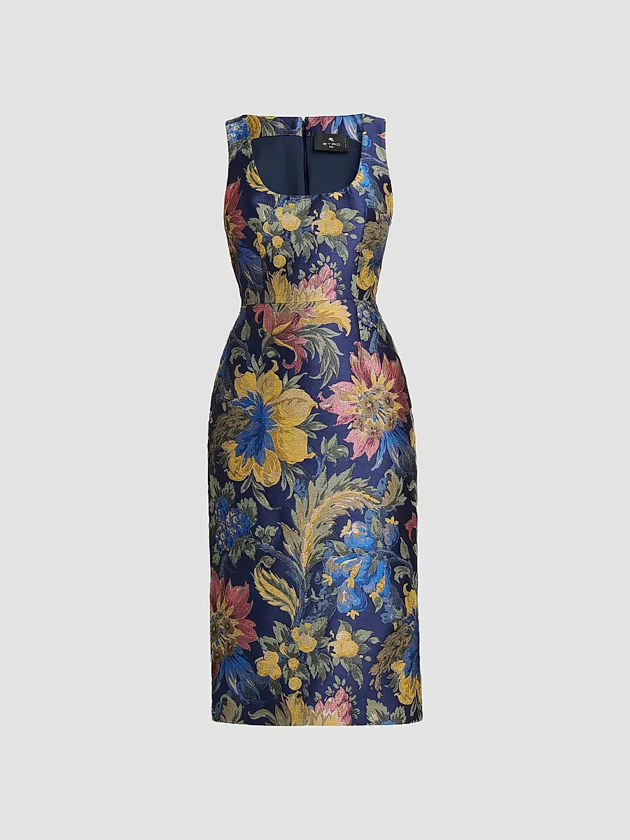 Floral Cotton-Blend Sheath Midi Dress by ETRO