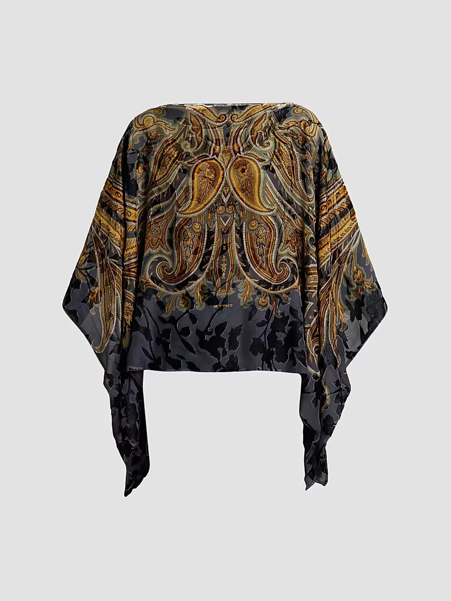 Paisley Draped Poncho by ETRO