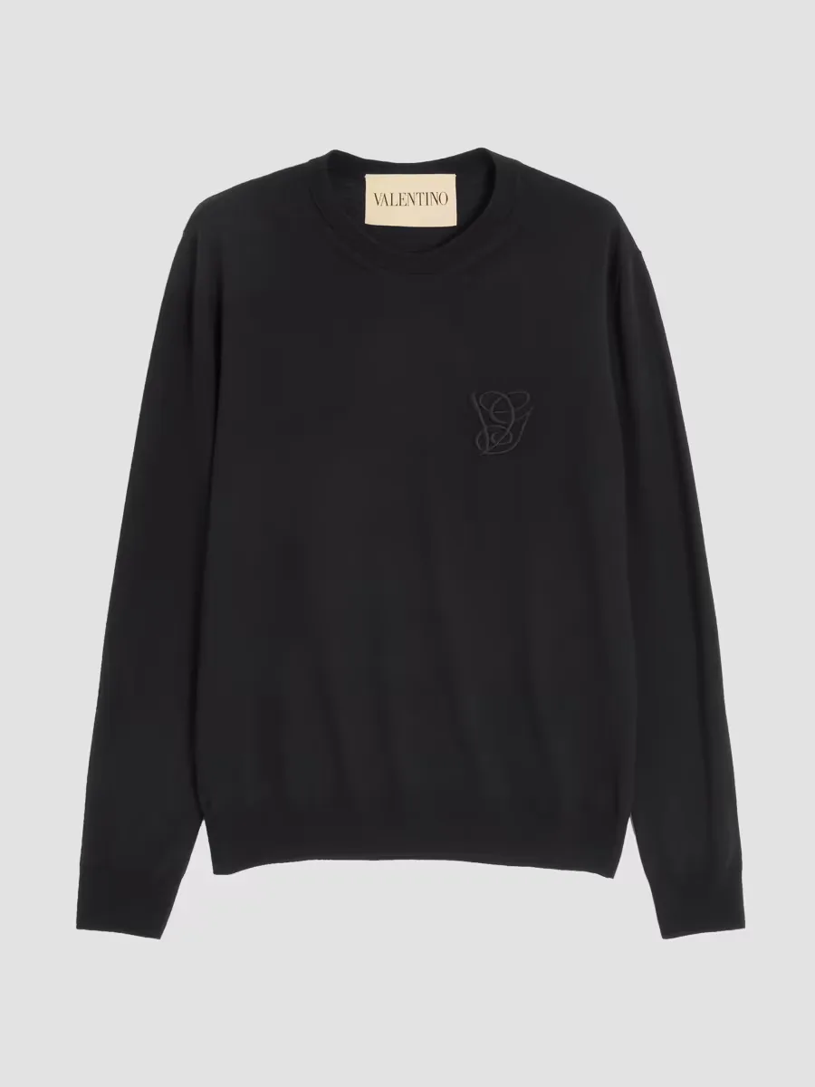 Wool Sweater with VG Embroidery