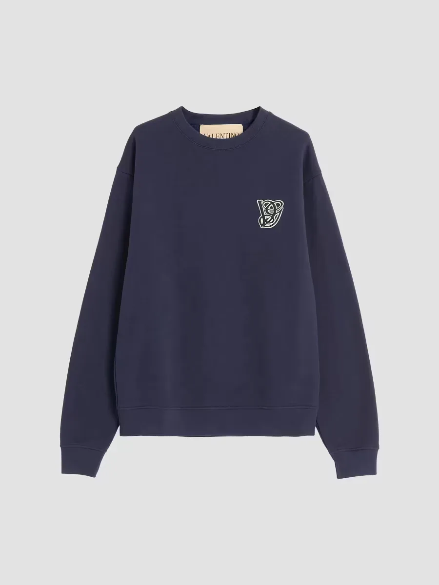 Cotton Sweatshirt with VG Patch by Valentino