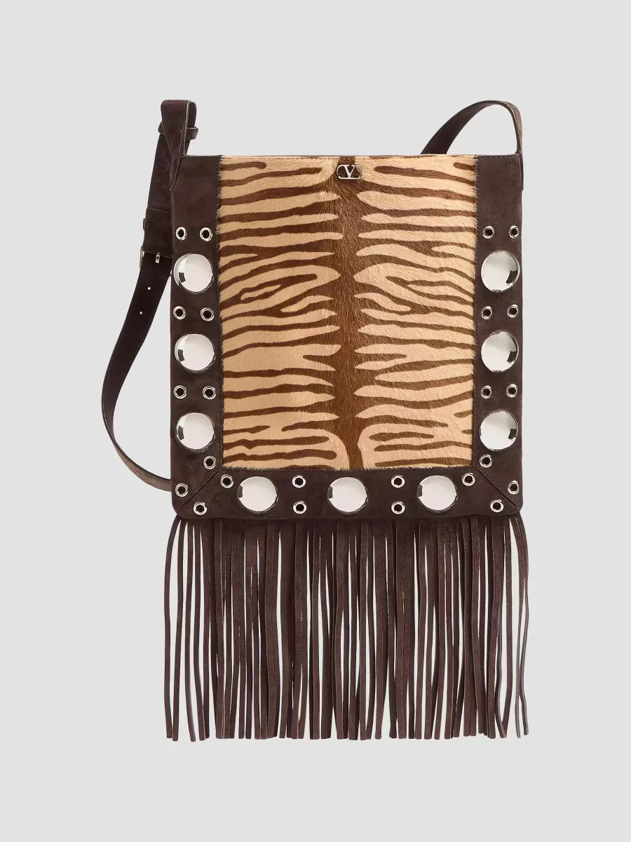 Nellcote Shoulder Bag in Animalier Pony-Effect Calfskin by Valentino
