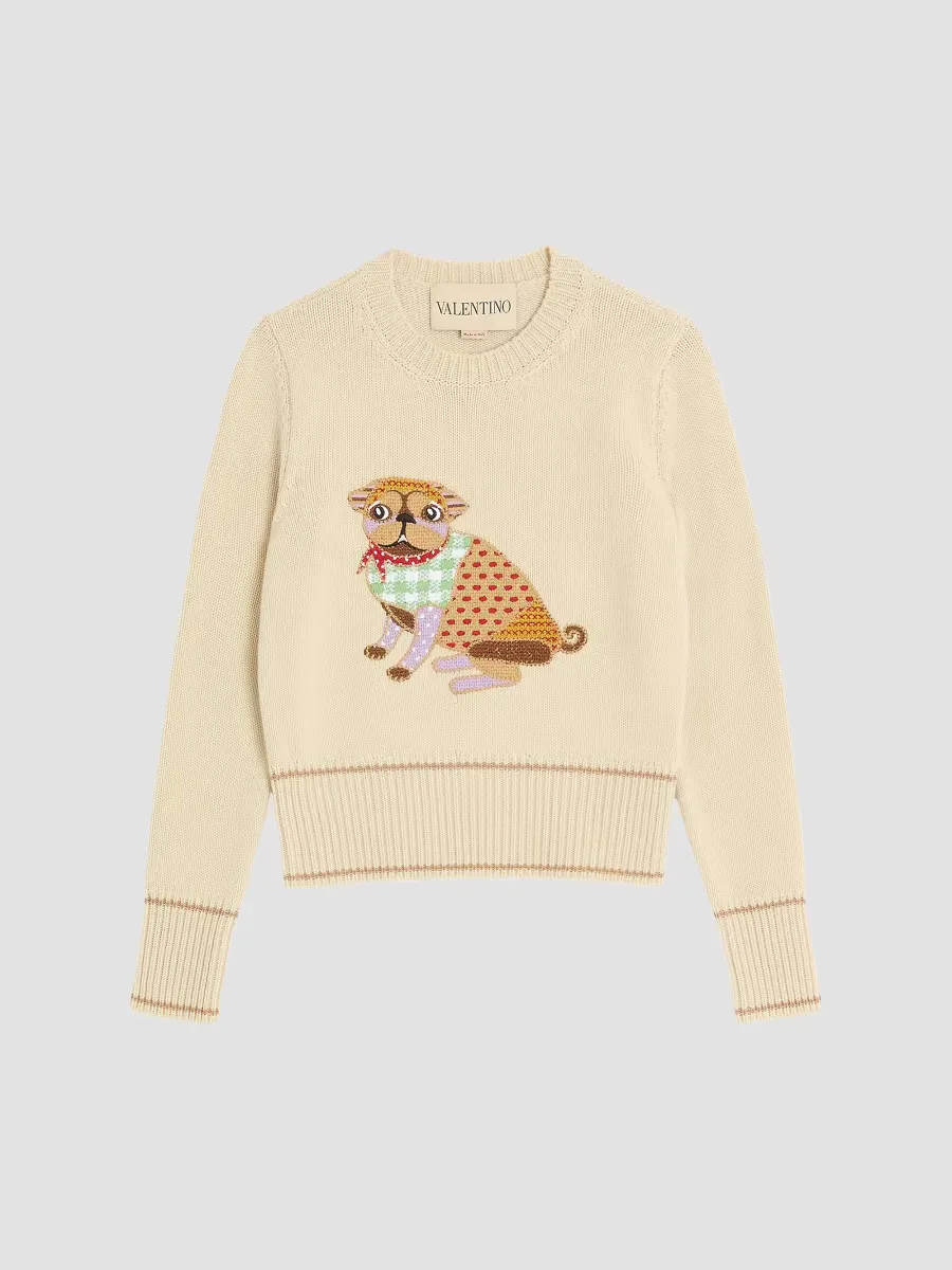 Le Chien De La Maison Embroidered Sweater by Valentino