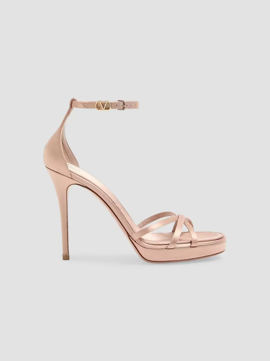 Eveninglam 120MM Satin Platform Sandals by Valentino