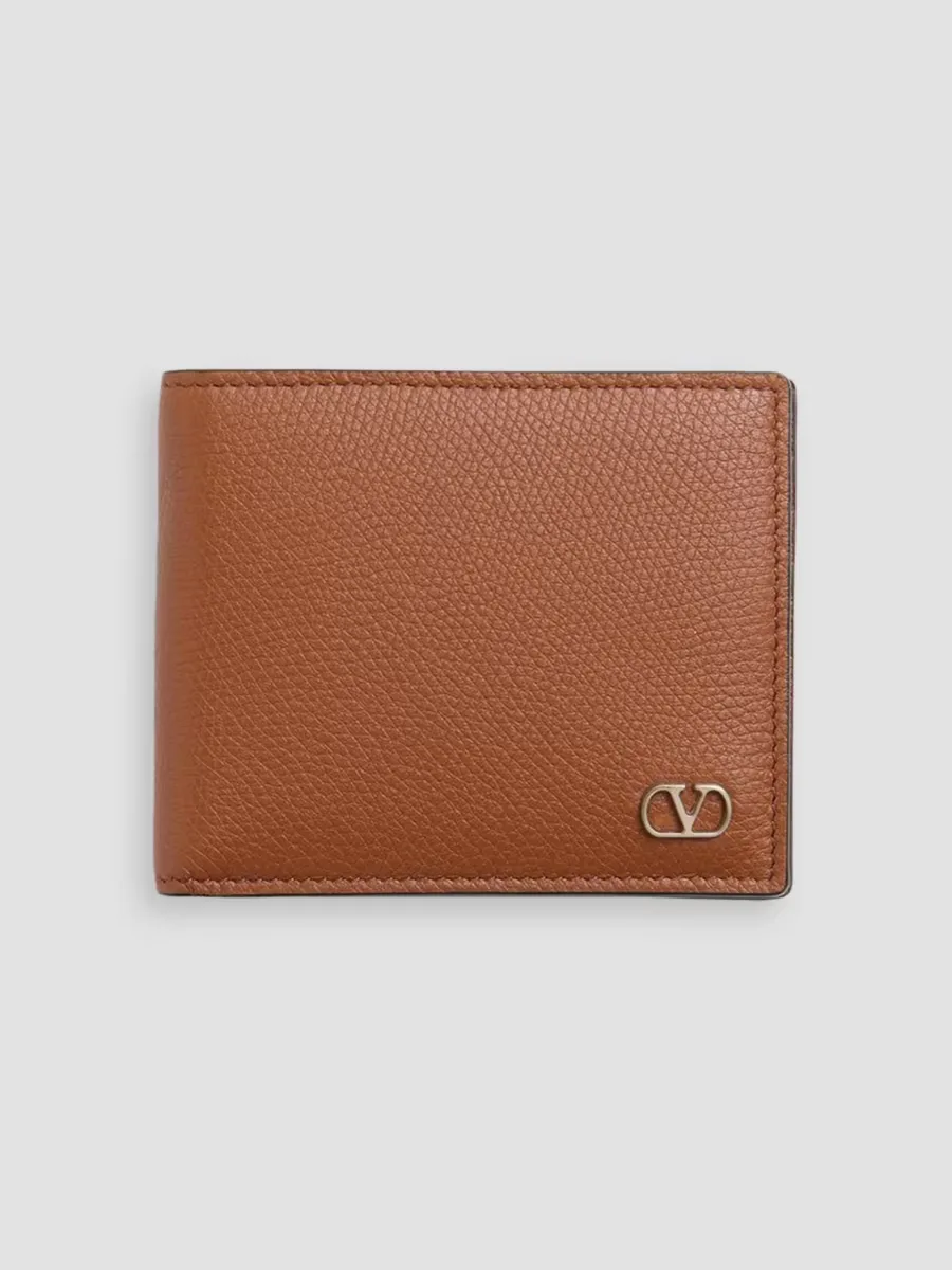 VLogo Signature Grainy Calfskin Wallet by Valentino