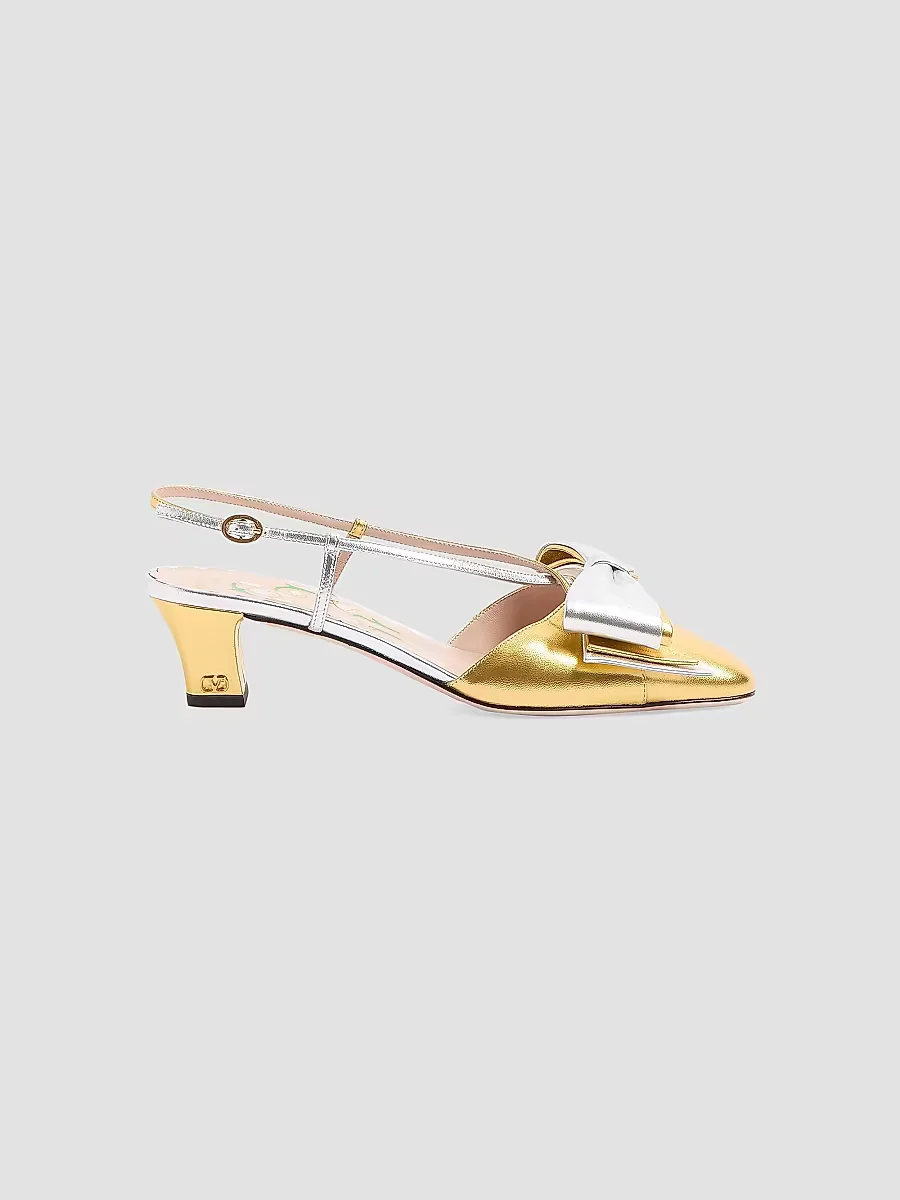 Bowow Laminated Nappa 45MM Slingback Pumps by Valentino