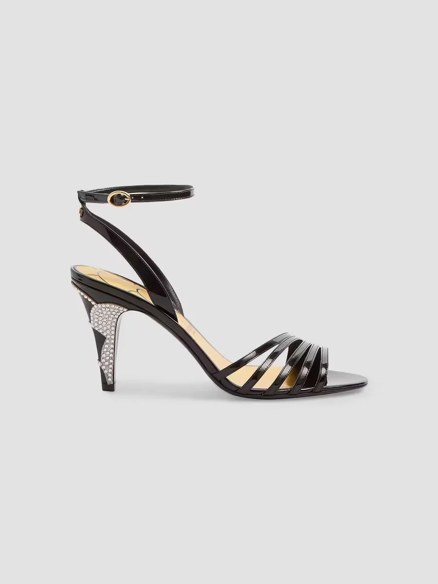 Ladycrush 85MM Patent Leather Sandals with Crystals by Valentino