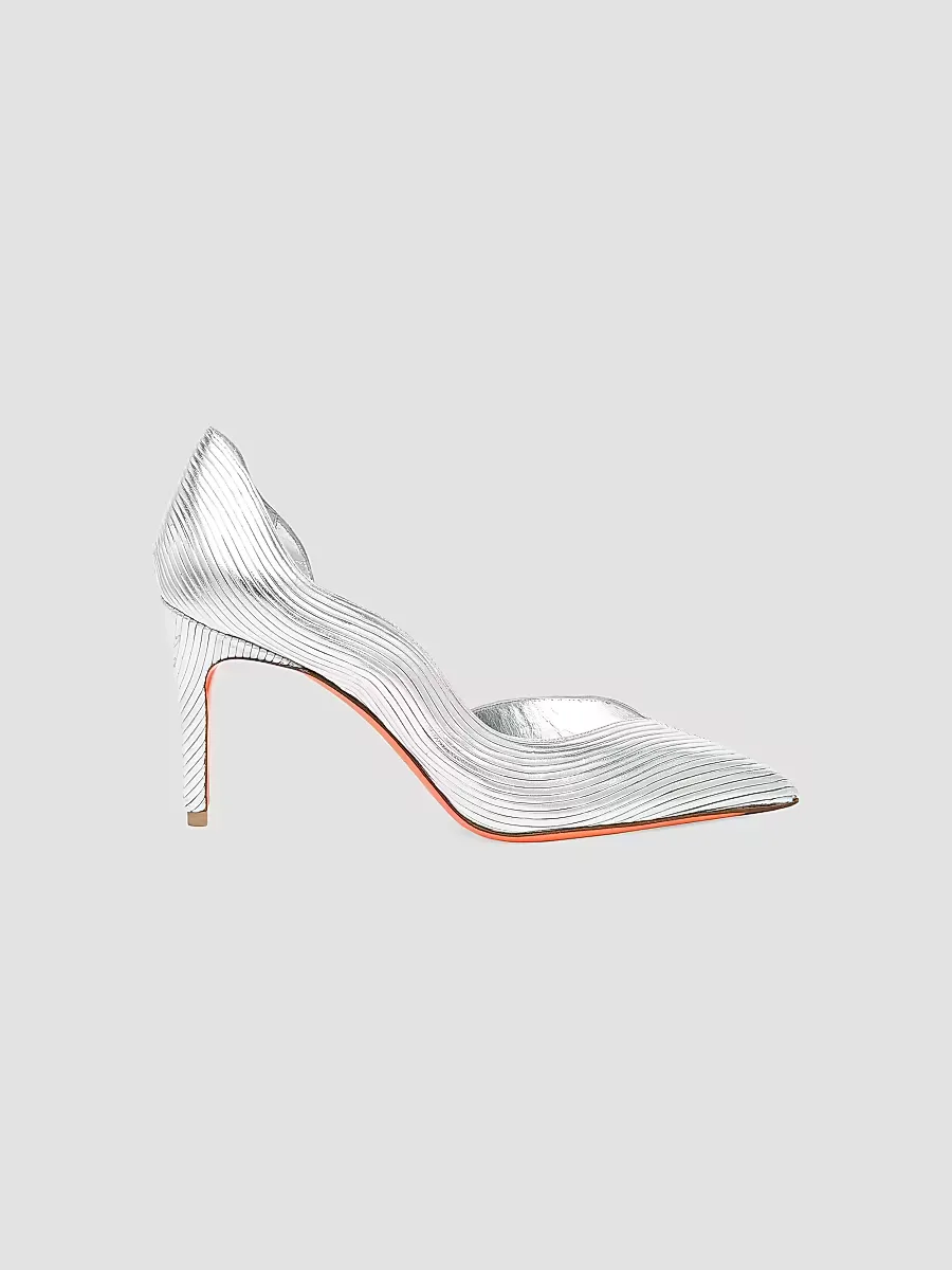 Petal 90MM Metallic Leather Pumps by Santoni