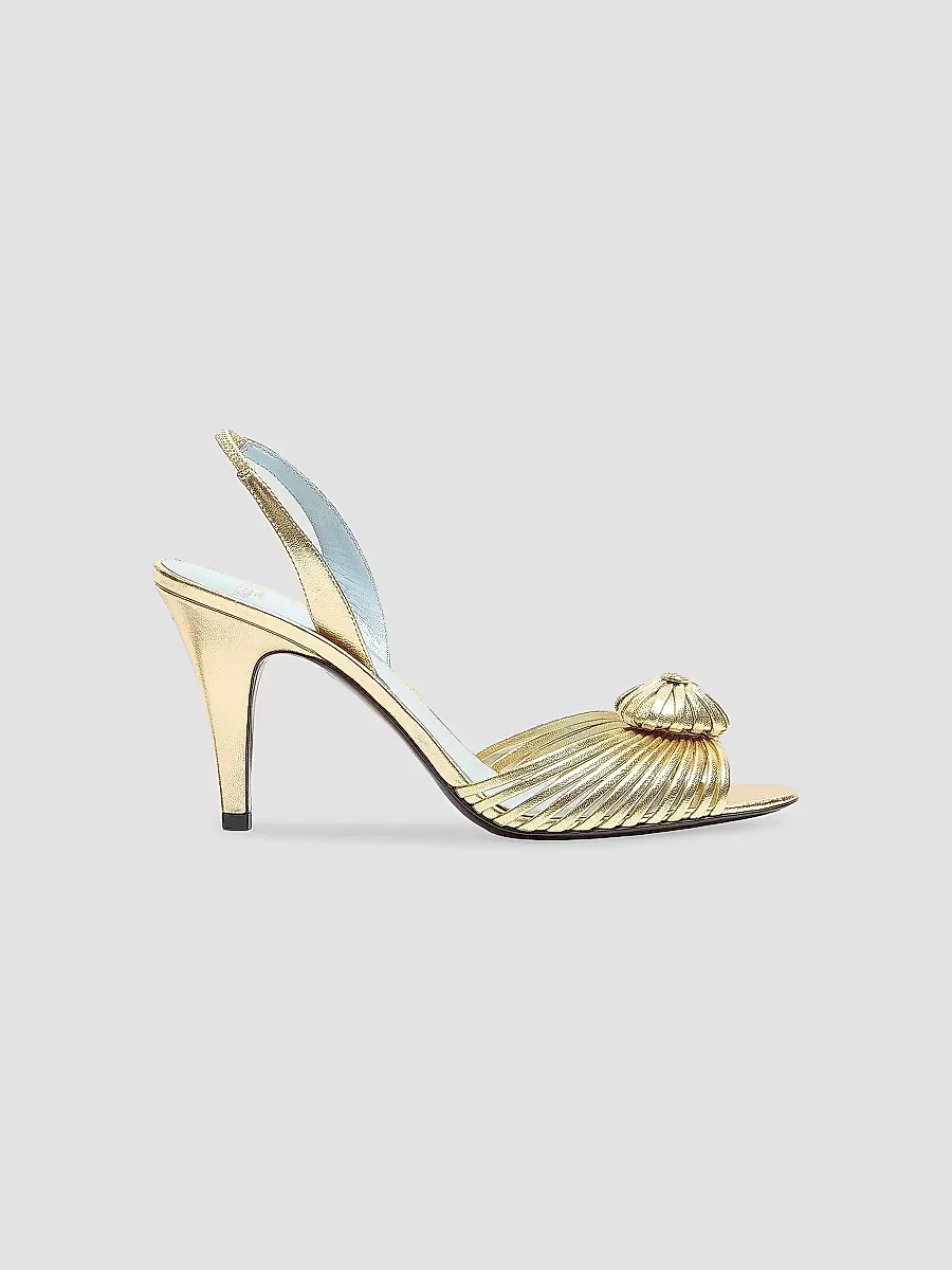 Coeur Royal 85MM Sandals in Laminated Nappa Leather