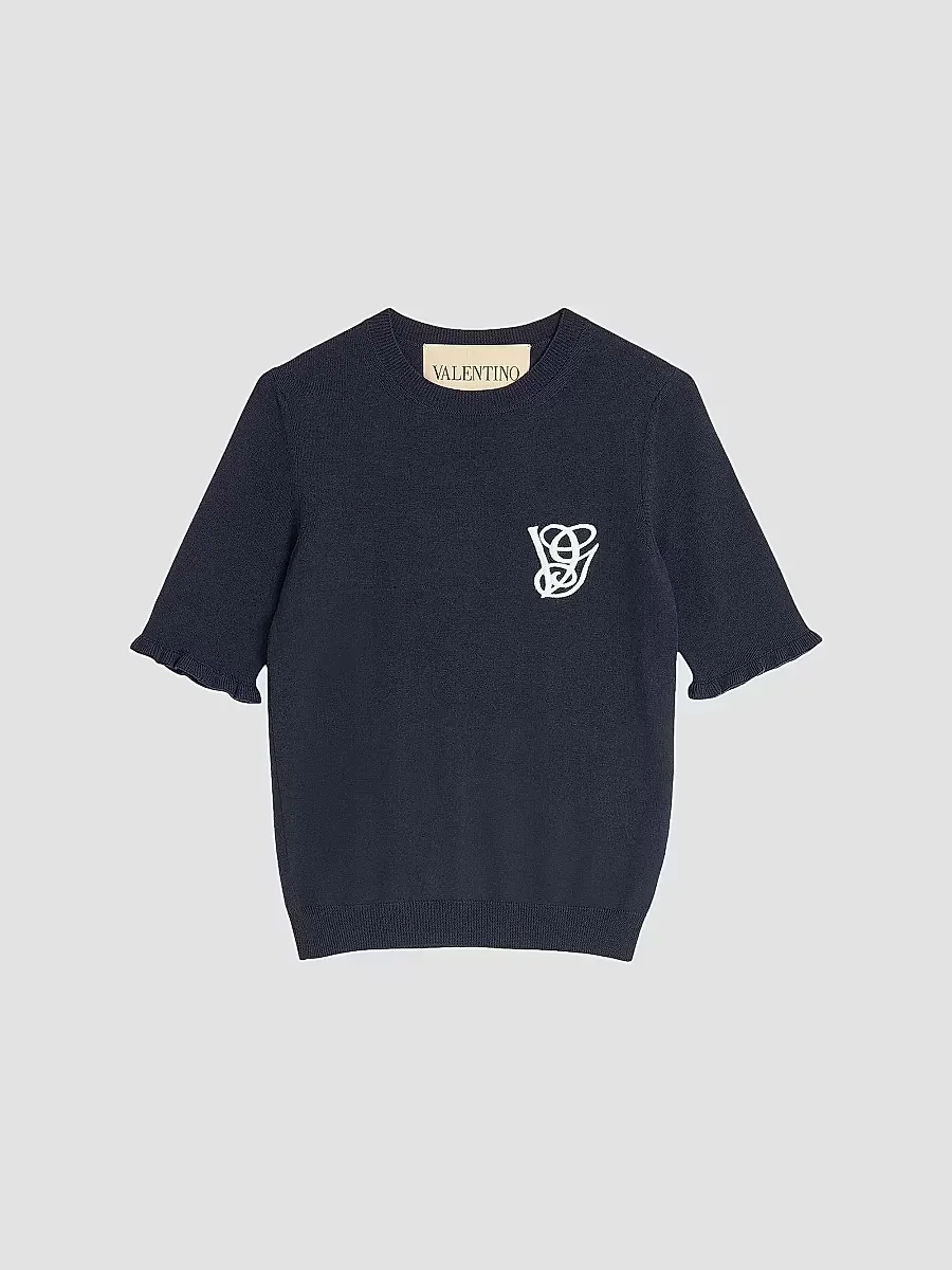 Embroidered Wool Top by Valentino