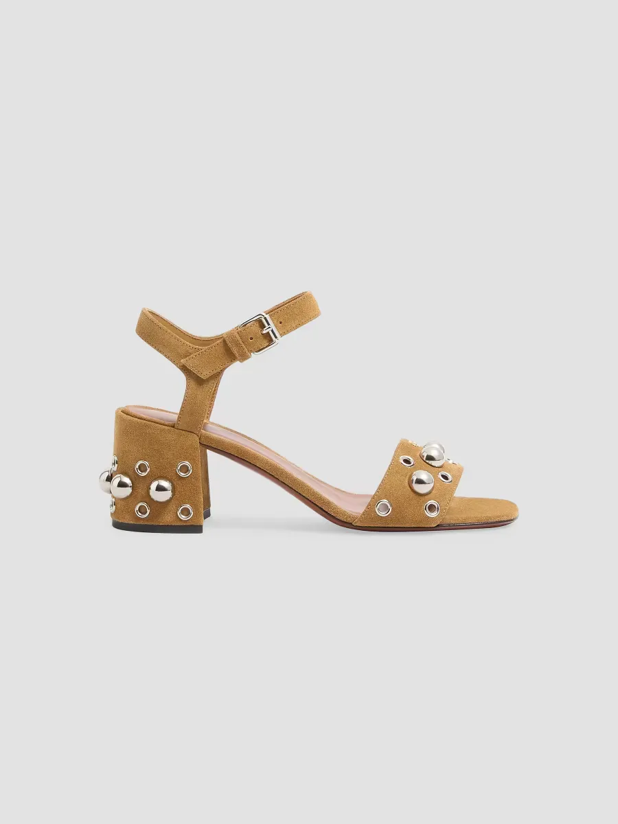 Nellcte 60MM Crust Leather Sandals by Valentino