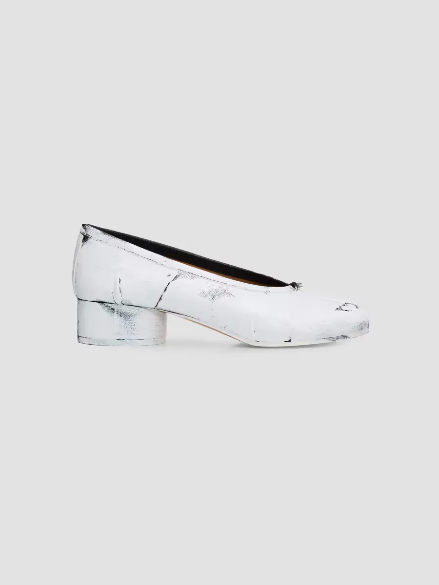 Tabi 35MM Painted Print Leather Pumps by Maison Margiela
