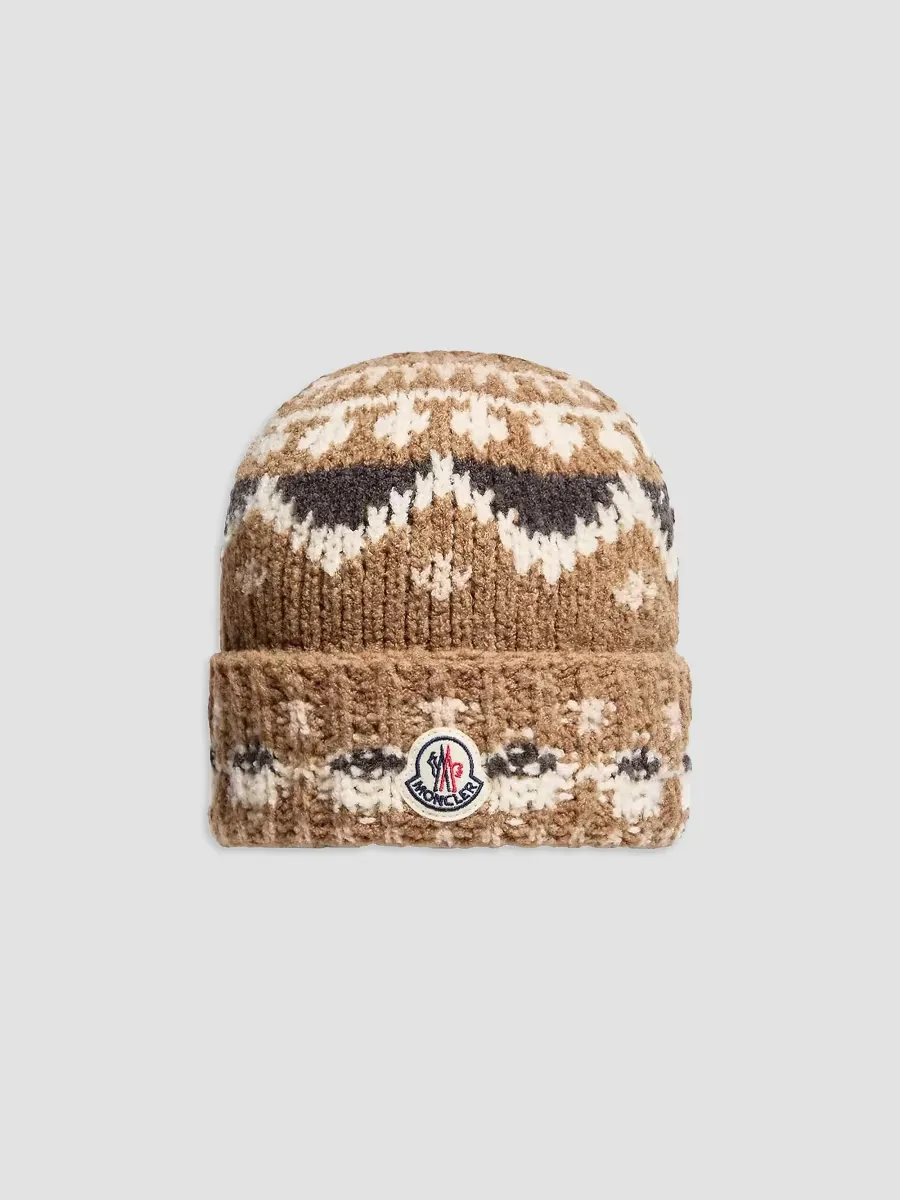 Beanie Hat in Boucle Wool Blend by Moncler
