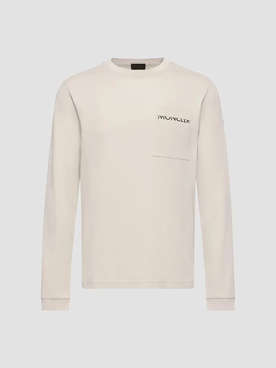 Long-Sleeved Crewneck T-Shirt in Cotton by Moncler