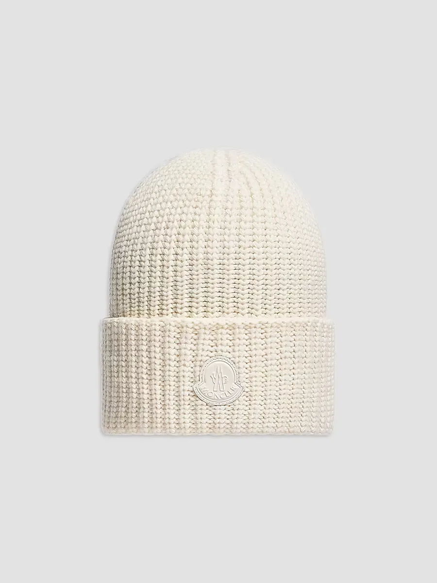 Beanie Hat in Wool & Cashmere Blend by Moncler