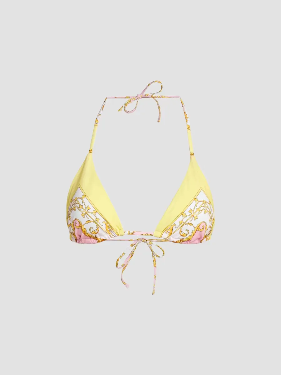 Printed Tie Bikini Top by Versace