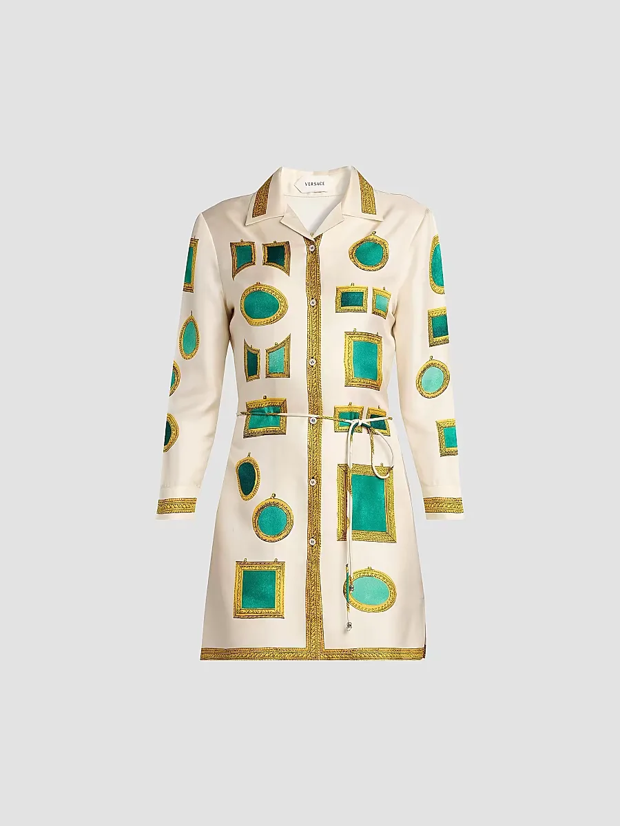 The Gallery Print Twill Minidress by Versace
