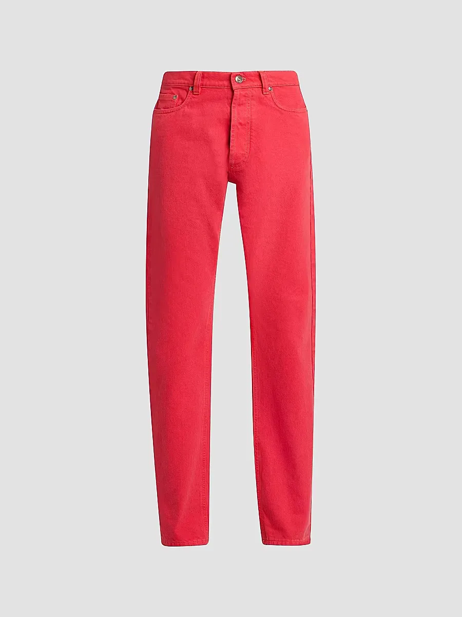 Straight Midi-Rise Jeans by Versace