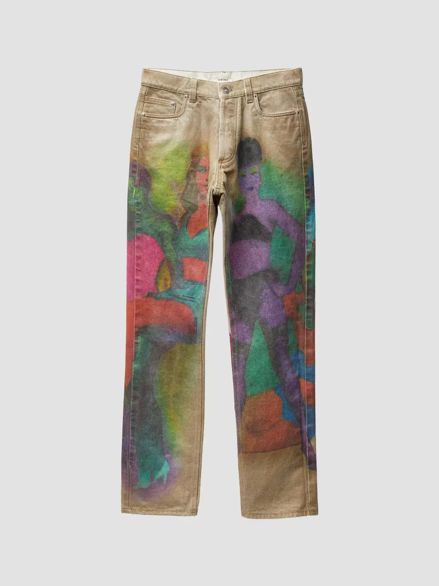 The Femmes Graphic-Print Jeans by Versace