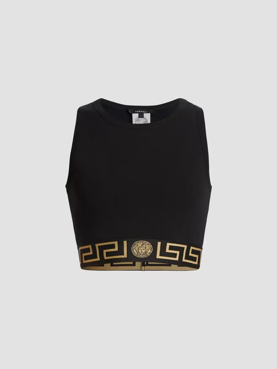 Icon Logo Cropped Tank Top by Versace