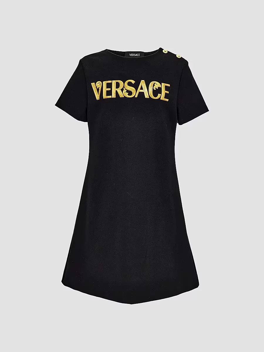 Logo Jersey T-Shirt Dress by Versace