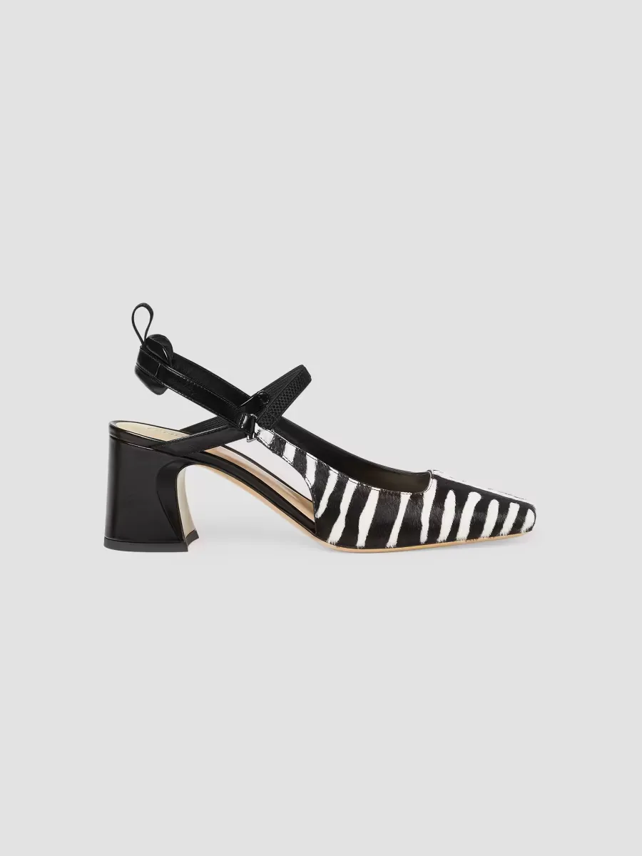 Colibri Quadra 65MM Tiger-Print Calf Hair Slingback Pumps by FENDI