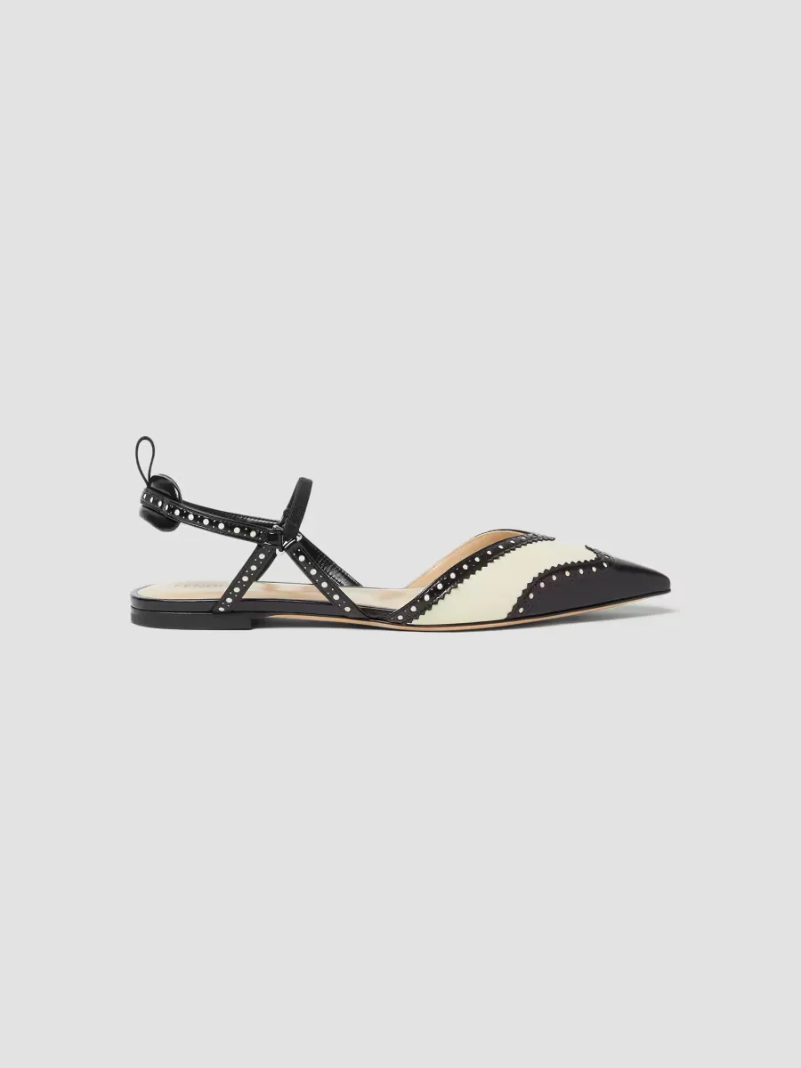 Colibri Two-Tone Leather Slingback Flats by FENDI