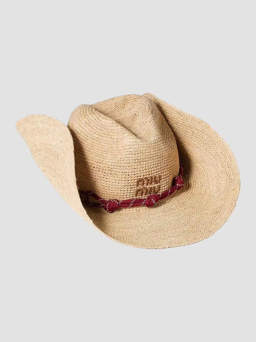 Raffia Hat by Miu Miu