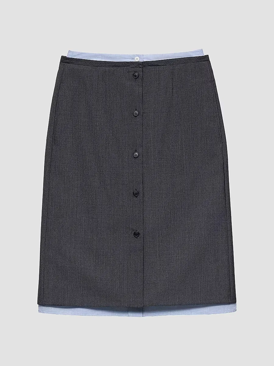 Light Mohair and Chambray Skirt