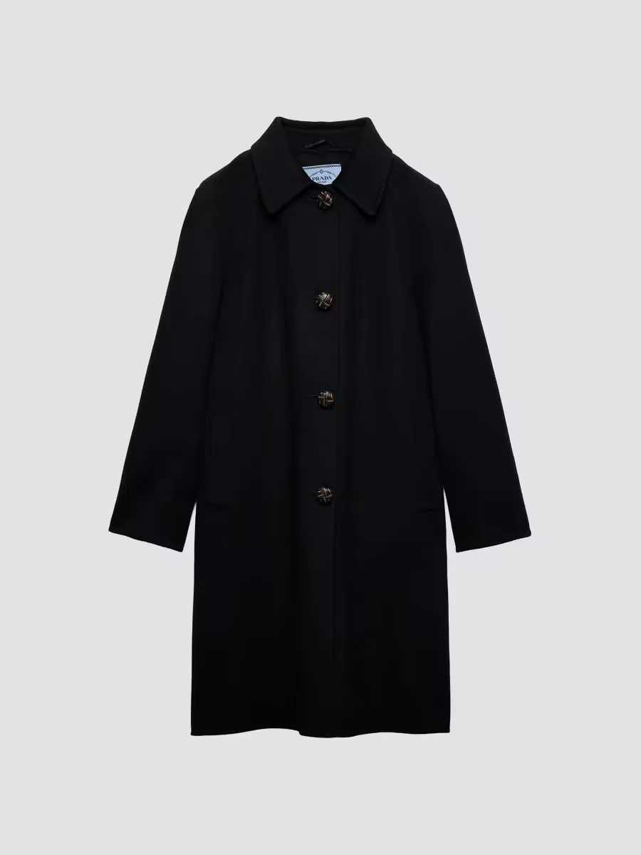 Single-Breasted Double Cashmere and Wool Coat by Prada